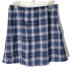 American Eagle Plaid Mini Skirt Blue & White Size Small